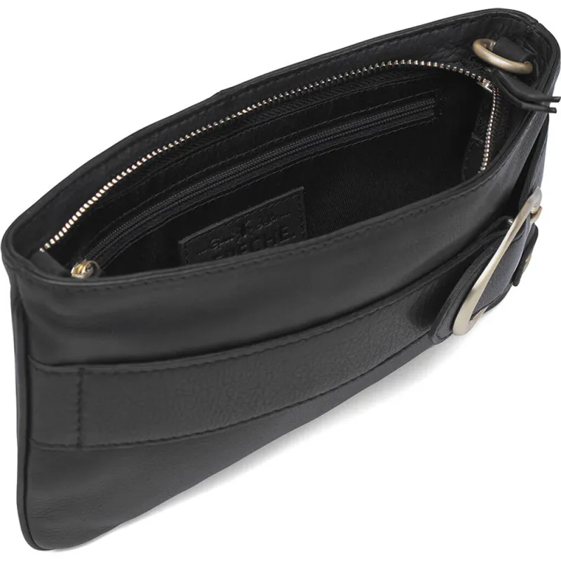 Skinn Clutch Med Gullspenne