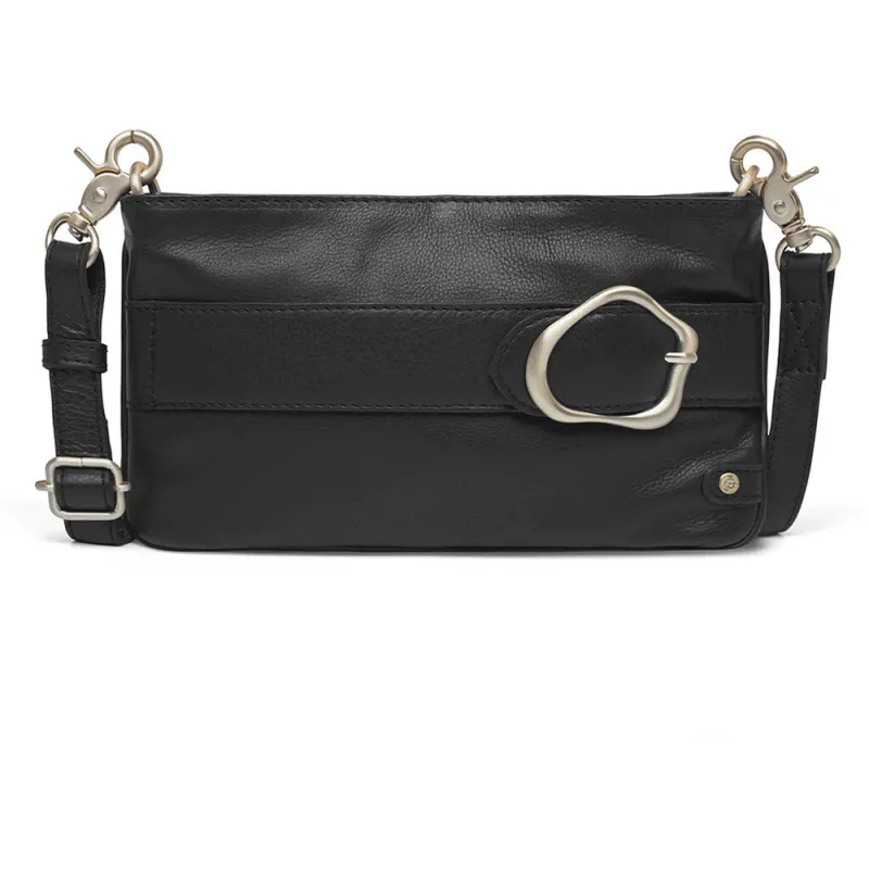 Skinn Clutch Med Gullspenne